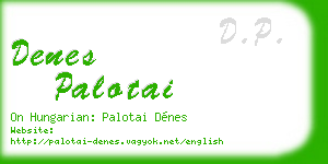 denes palotai business card